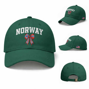 Norwegian Girl Coquette Bow Baseball Cap Norway Flag Pride Gift TS12 Baseball Cap Universal Fit Irish Green Print Your Wear