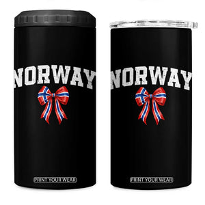 Norwegian Girl Coquette Bow 4 in 1 Can Cooler Tumbler Norway Flag Pride Gift TS12 One Size: 16 oz Black Print Your Wear