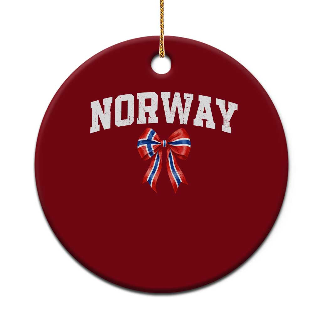 Norwegian Girl Coquette Bow Ceramic Ornament Norway Flag Pride Gift TS12 1pc Red Print Your Wear