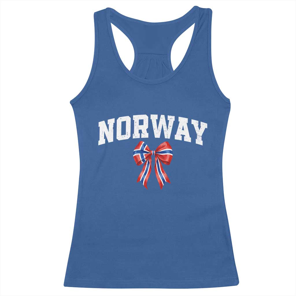 Norwegian Girl Coquette Bow Racerback Tank Top Norway Flag Pride Gift TS12 Royal Blue Print Your Wear