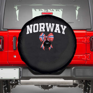 Norwegian Girl Coquette Bow Spare Tire Cover Norway Flag Pride Gift TS12 Black Print Your Wear