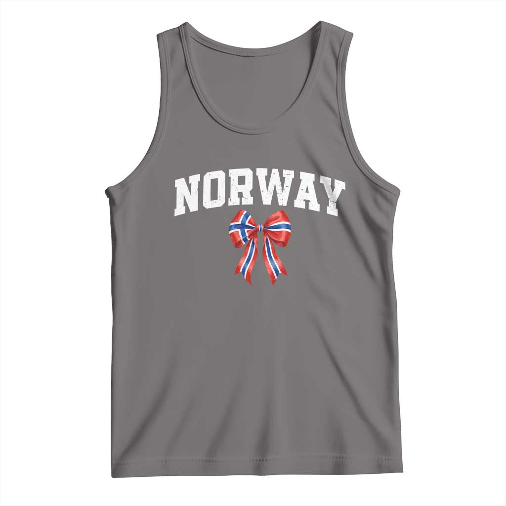 Norwegian Girl Coquette Bow Tank Top Norway Flag Pride Gift TS12 Deep Heather Print Your Wear