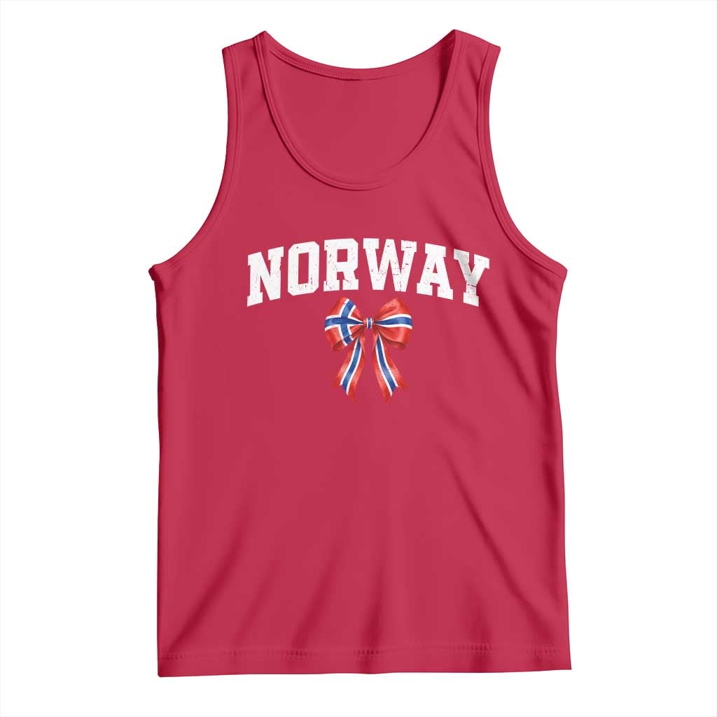 Norwegian Girl Coquette Bow Tank Top Norway Flag Pride Gift TS12 Red Print Your Wear