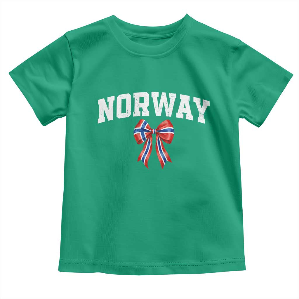 Norwegian Girl Coquette Bow Toddler T Shirt Norway Flag Pride Gift TS12 Irish Green Print Your Wear