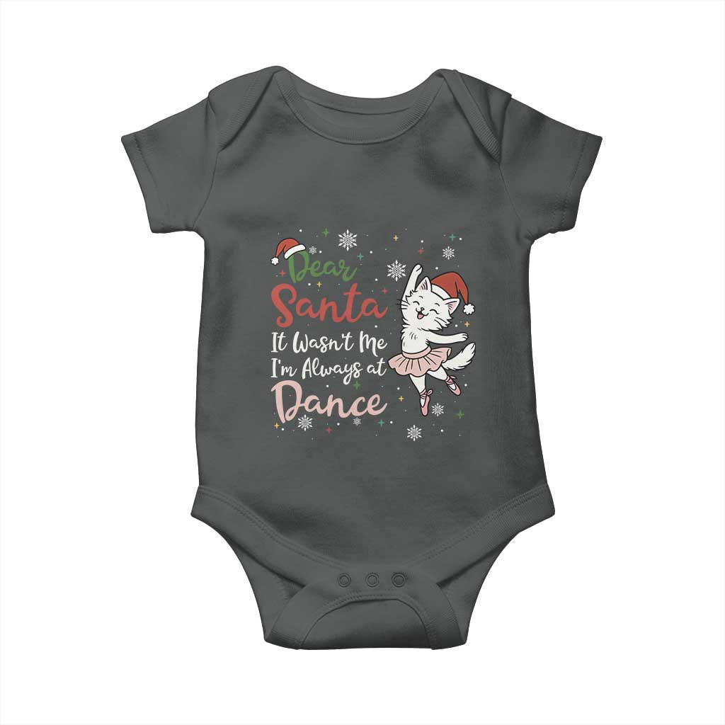 Funny Christmas Ballet Cat Lover Baby Onesie Dear Santa It Was Not Me TS12 Dark Heather Print Your Wear