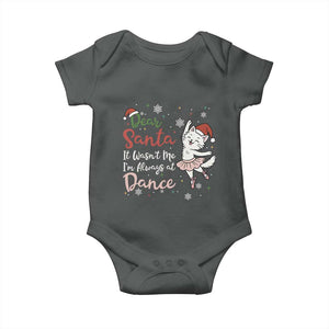 Funny Christmas Ballet Cat Lover Baby Onesie Dear Santa It Was Not Me TS12 Dark Heather Print Your Wear