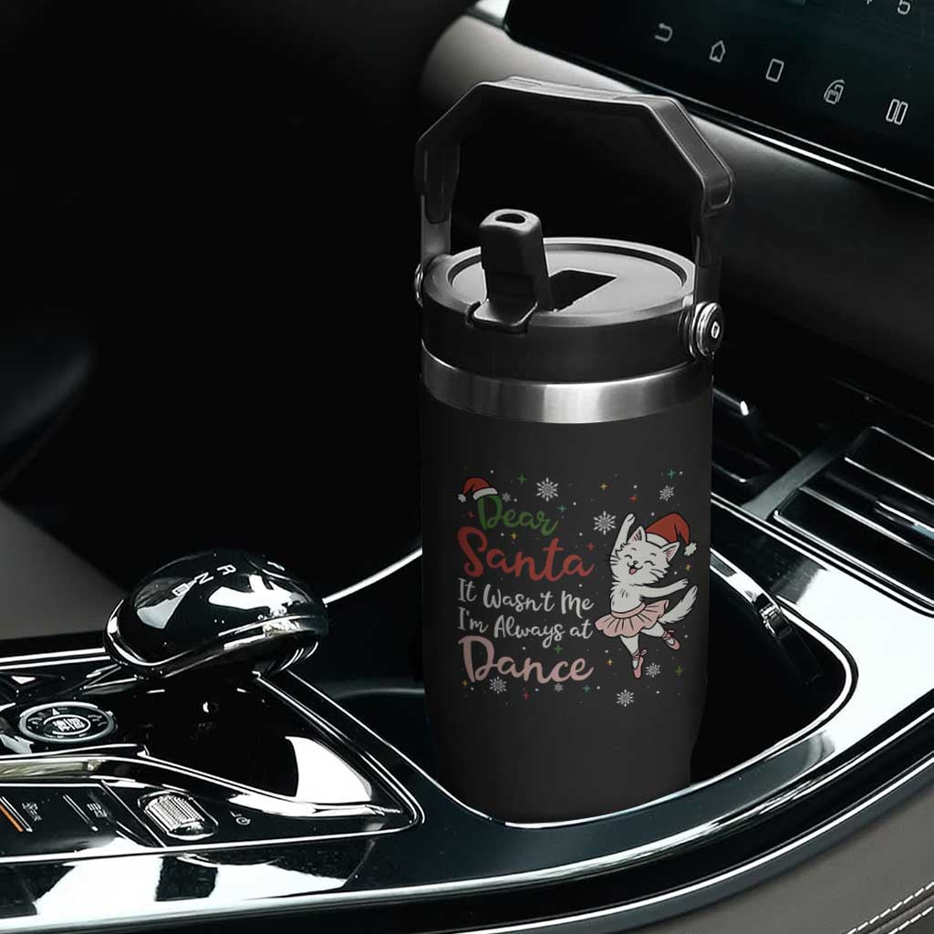 Funny Christmas Ballet Cat Lover Flip Straw Tumbler Dear Santa It Was Not Me TS12 Print Your Wear