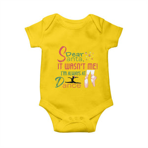 Funny Christmas Ballet Dancer Gift Baby Onesie Dear Santa It Was Not Me TS12 Daisy Print Your Wear
