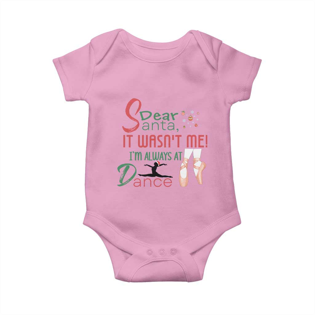 Funny Christmas Ballet Dancer Gift Baby Onesie Dear Santa It Was Not Me TS12 Light Pink Print Your Wear