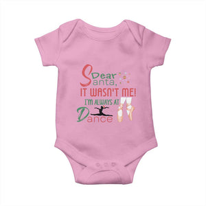 Funny Christmas Ballet Dancer Gift Baby Onesie Dear Santa It Was Not Me TS12 Light Pink Print Your Wear