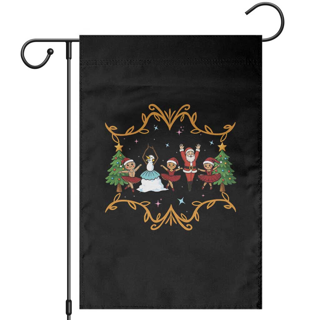 Ballet Lover Christmas Garden Flag Funny Gingerbread Santa Snowman Dance TS12 Black Print Your Wear