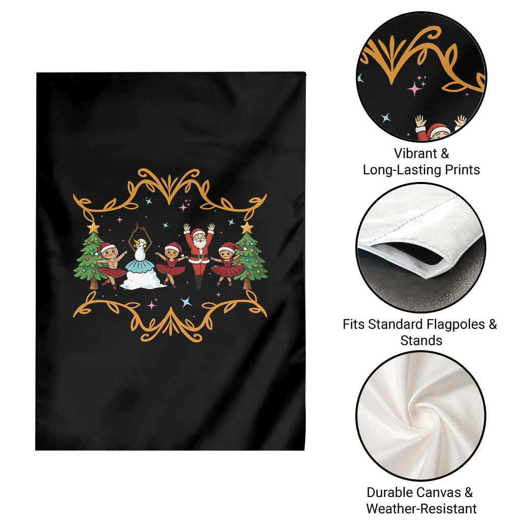 Ballet Lover Christmas Garden Flag Funny Gingerbread Santa Snowman Dance TS12 Print Your Wear
