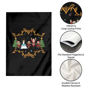 Ballet Lover Christmas Garden Flag Funny Gingerbread Santa Snowman Dance TS12 Print Your Wear