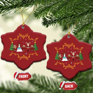 Ballet Lover Xmas Christmas Ornament Funny Gingerbread Santa Snowman Dance TS12 Snow Flake Red Print Your Wear