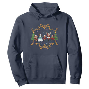 Ballet Lover Christmas Hoodie Funny Gingerbread Santa Snowman Dance TS12 Navy Print Your Wear