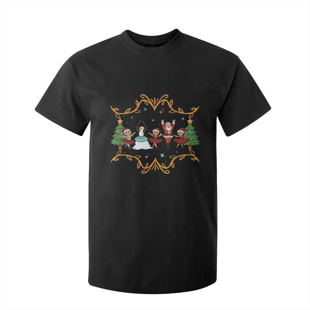Ballet Lover Christmas T Shirt For Kid Funny Gingerbread Santa Snowman Dance TS12 Black Print Your Wear