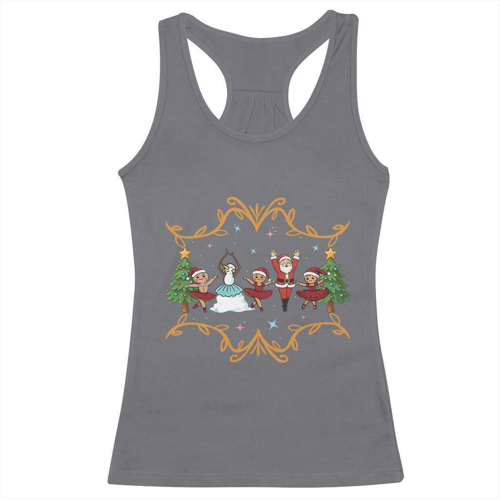 Ballet Lover Christmas Racerback Tank Top Funny Gingerbread Santa Snowman Dance TS12 Charcoal Print Your Wear
