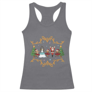 Ballet Lover Christmas Racerback Tank Top Funny Gingerbread Santa Snowman Dance TS12 Charcoal Print Your Wear