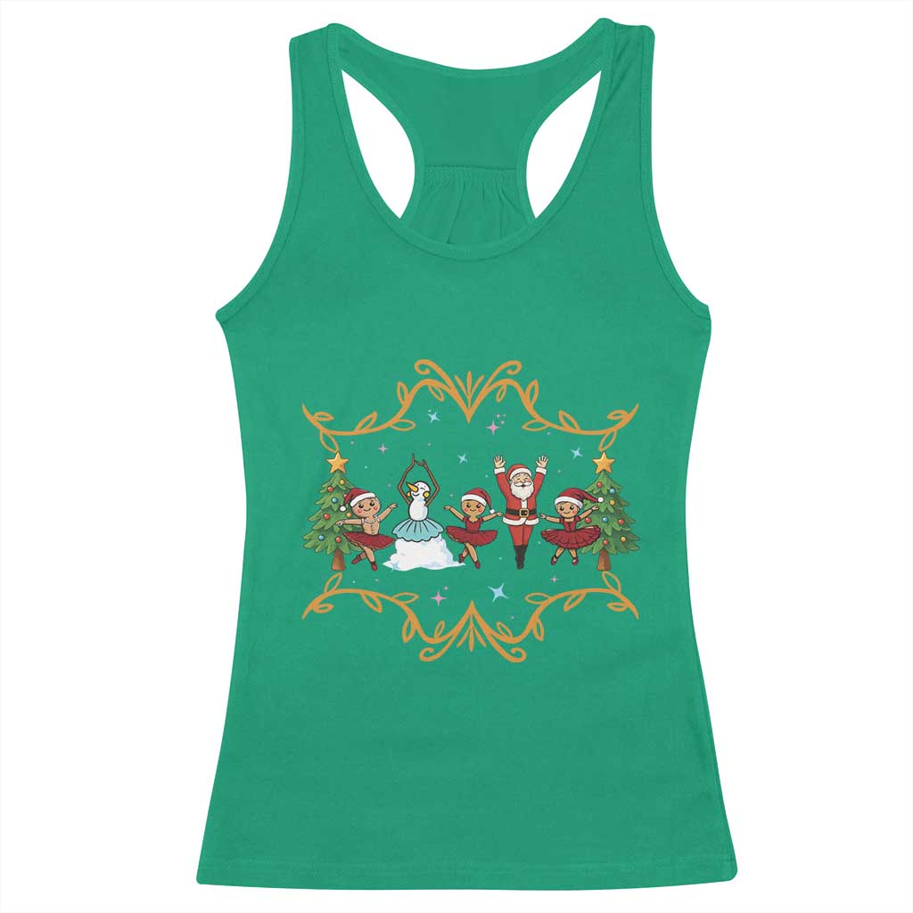 Ballet Lover Christmas Racerback Tank Top Funny Gingerbread Santa Snowman Dance TS12 Irish Green Print Your Wear