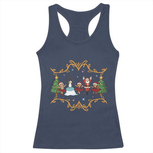 Ballet Lover Christmas Racerback Tank Top Funny Gingerbread Santa Snowman Dance TS12 Navy Print Your Wear
