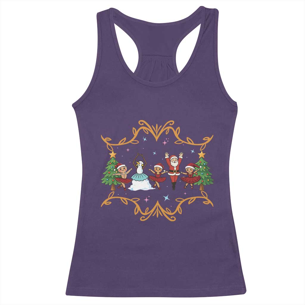 Ballet Lover Christmas Racerback Tank Top Funny Gingerbread Santa Snowman Dance TS12 Purple Print Your Wear