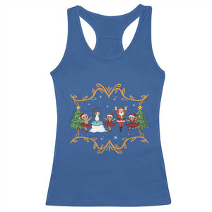 Ballet Lover Christmas Racerback Tank Top Funny Gingerbread Santa Snowman Dance TS12 Royal Blue Print Your Wear