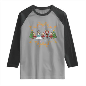 Ballet Lover Christmas Raglan Shirt Funny Gingerbread Santa Snowman Dance TS12 Sport Gray Black Print Your Wear