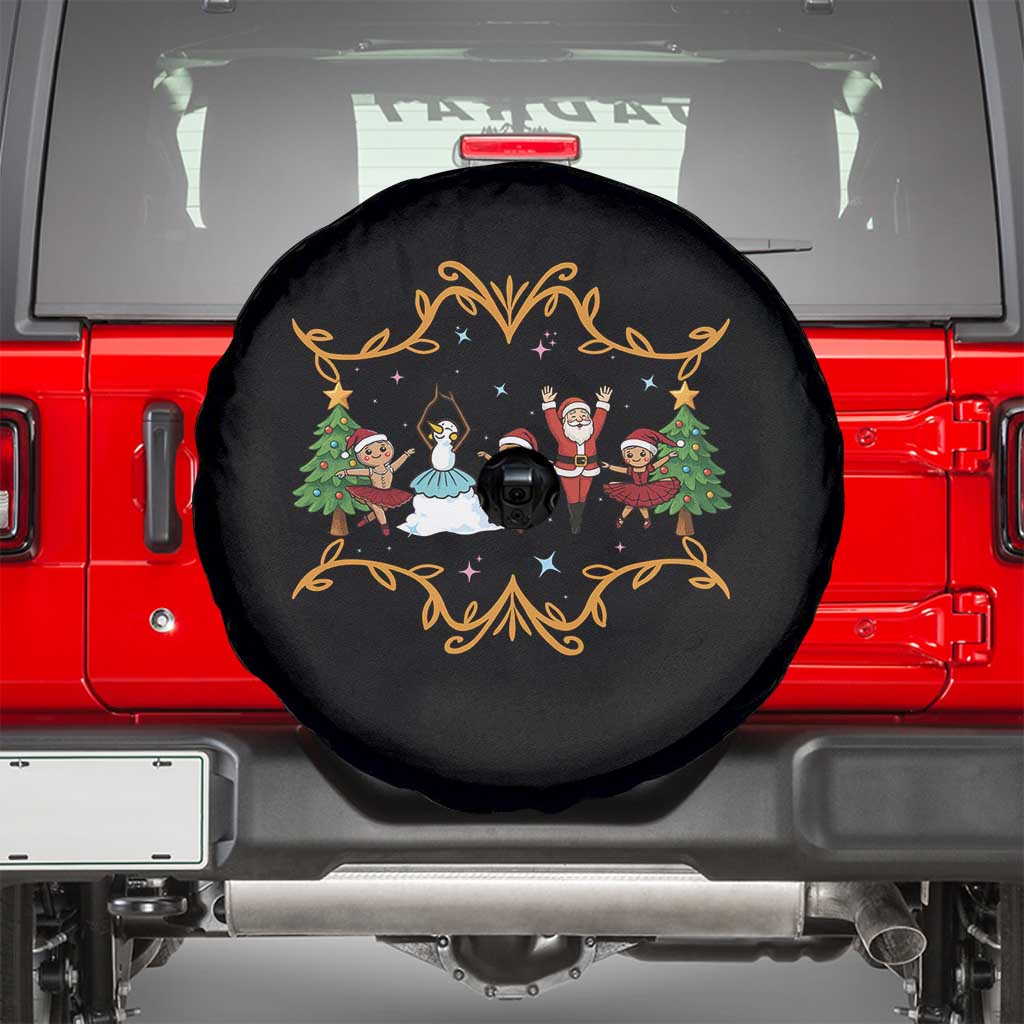 Ballet Lover Christmas Spare Tire Cover Funny Gingerbread Santa Snowman Dance TS12 Black Print Your Wear