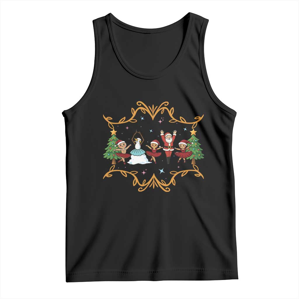 Ballet Lover Christmas Tank Top Funny Gingerbread Santa Snowman Dance TS12 Black Print Your Wear