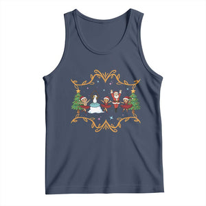 Ballet Lover Christmas Tank Top Funny Gingerbread Santa Snowman Dance TS12 Navy Print Your Wear