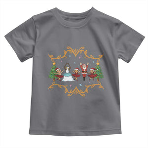 Ballet Lover Christmas Toddler T Shirt Funny Gingerbread Santa Snowman Dance TS12 Charcoal Print Your Wear