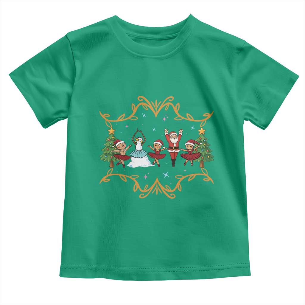 Ballet Lover Christmas Toddler T Shirt Funny Gingerbread Santa Snowman Dance TS12 Irish Green Print Your Wear