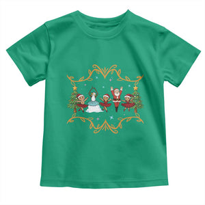 Ballet Lover Christmas Toddler T Shirt Funny Gingerbread Santa Snowman Dance TS12 Irish Green Print Your Wear