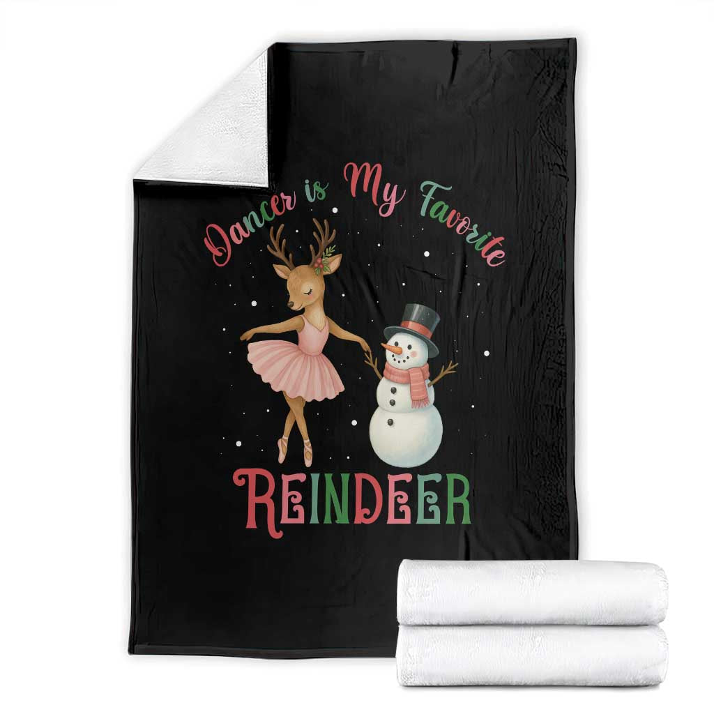 Christmas Ballet Reindeer Throw Blanket Dancer Is My Favorite Reindeer Gift TS12 Black Print Your Wear