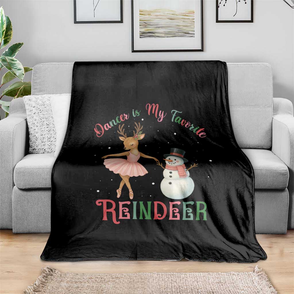 Christmas Ballet Reindeer Throw Blanket Dancer Is My Favorite Reindeer Gift TS12 Print Your Wear
