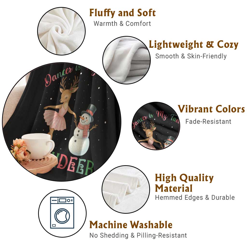 Christmas Ballet Reindeer Throw Blanket Dancer Is My Favorite Reindeer Gift TS12 Print Your Wear