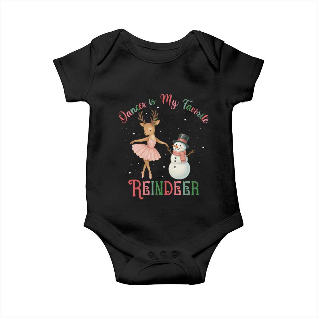 Christmas Ballet Reindeer Baby Onesie Dancer Is My Favorite Reindeer Gift TS12 Black Print Your Wear