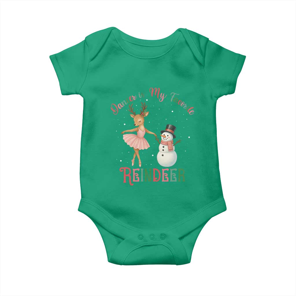 Christmas Ballet Reindeer Baby Onesie Dancer Is My Favorite Reindeer Gift TS12 Irish Green Print Your Wear