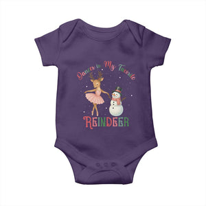 Christmas Ballet Reindeer Baby Onesie Dancer Is My Favorite Reindeer Gift TS12 Purple Print Your Wear