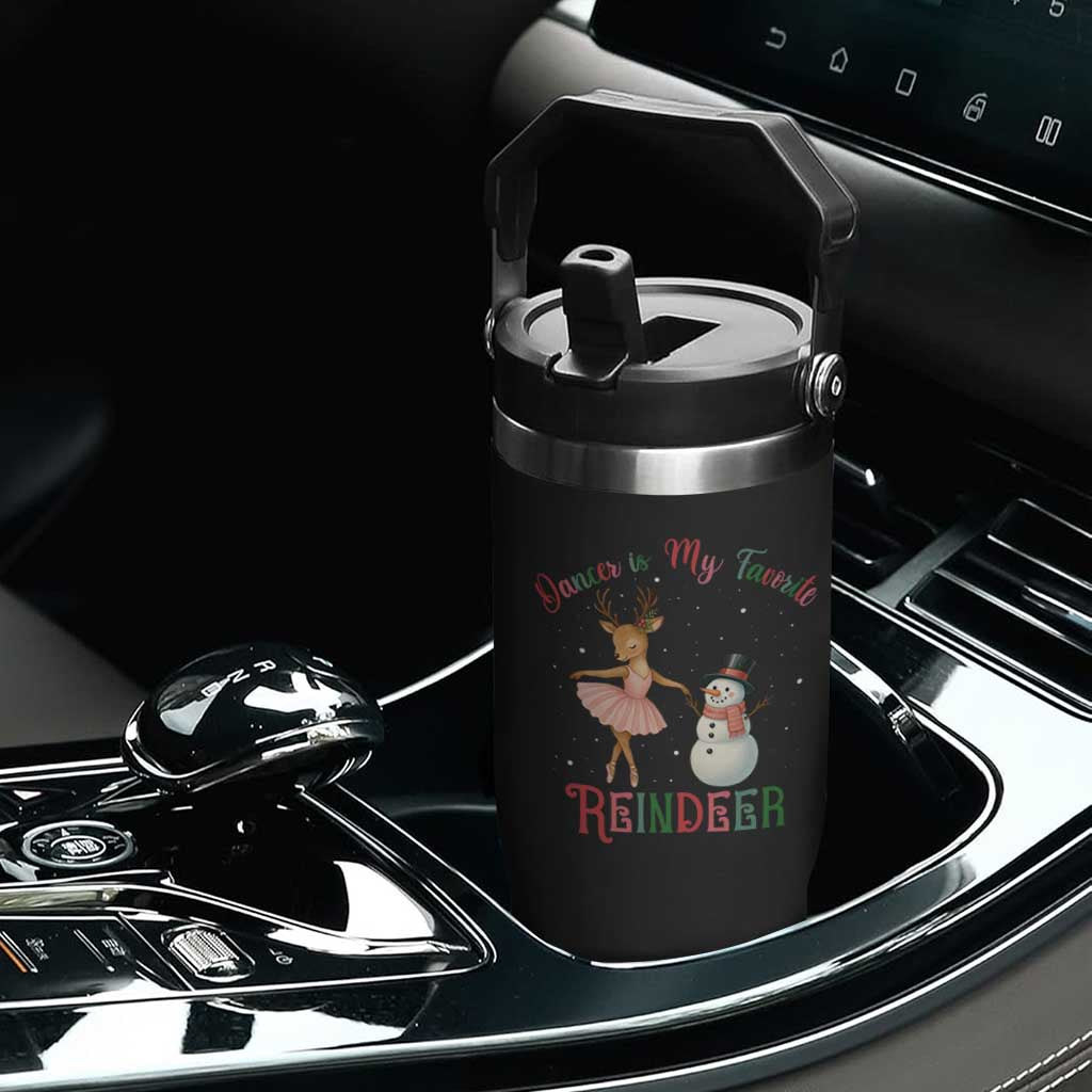 Christmas Ballet Reindeer Flip Straw Tumbler Dancer Is My Favorite Reindeer Gift TS12 Print Your Wear