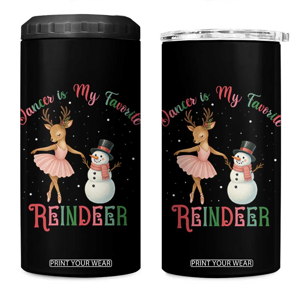 Christmas Ballet Reindeer 4 in 1 Can Cooler Tumbler Dancer Is My Favorite Reindeer Gift TS12 One Size: 16 oz Black Print Your Wear