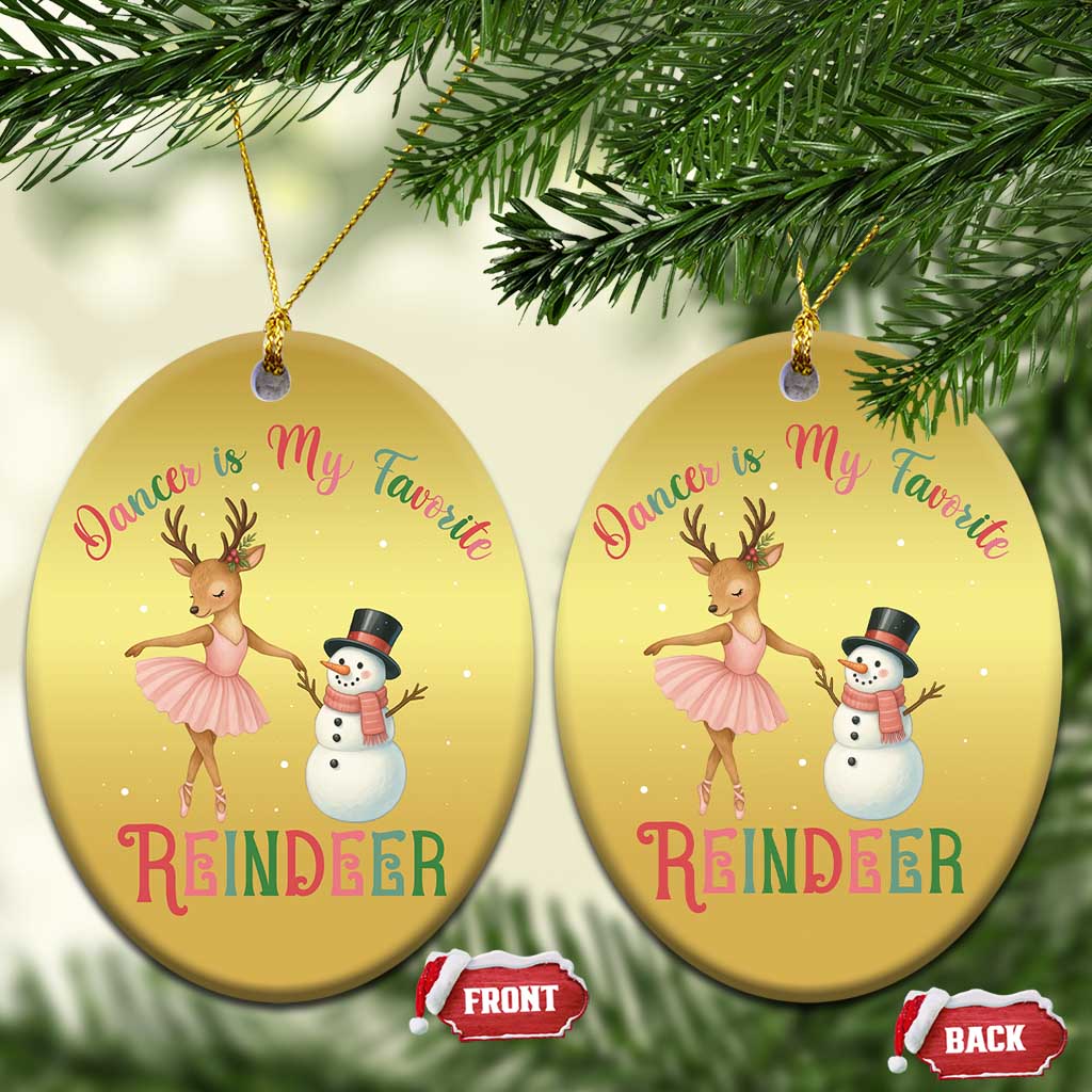 Xmas Ballet Reindeer Christmas Ornament Dancer Is My Favorite Reindeer Gift TS12 Oval Gold Print Your Wear