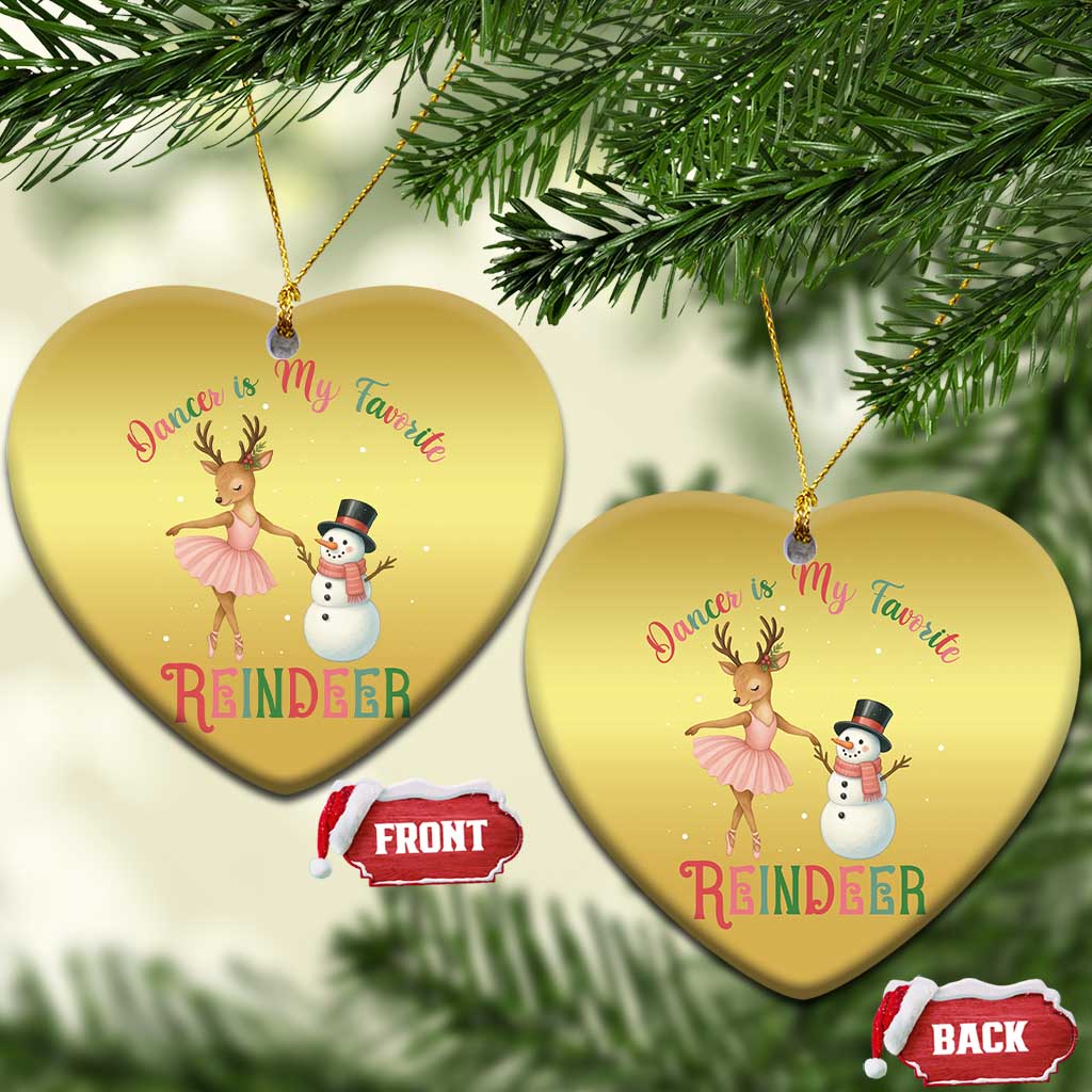 Xmas Ballet Reindeer Christmas Ornament Dancer Is My Favorite Reindeer Gift TS12 Heart Gold Print Your Wear