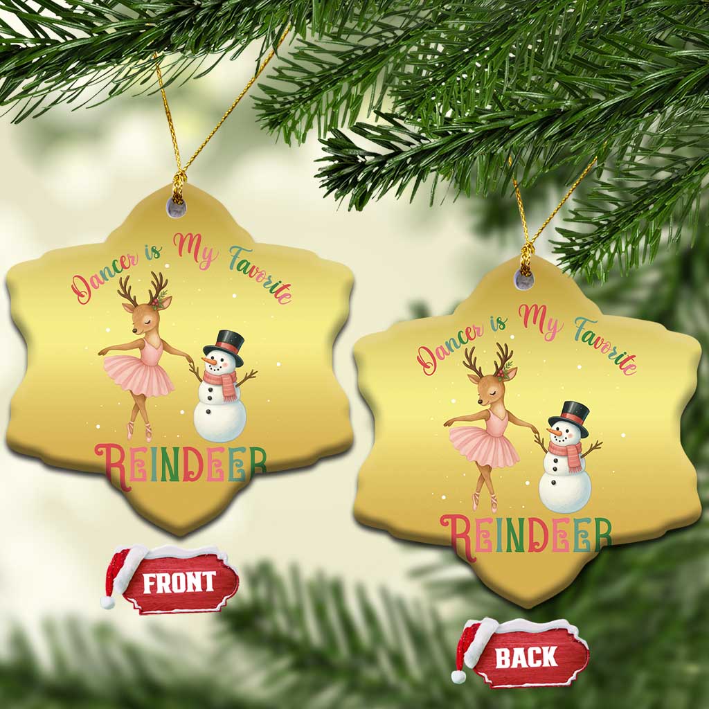 Xmas Ballet Reindeer Christmas Ornament Dancer Is My Favorite Reindeer Gift TS12 Snow Flake Gold Print Your Wear