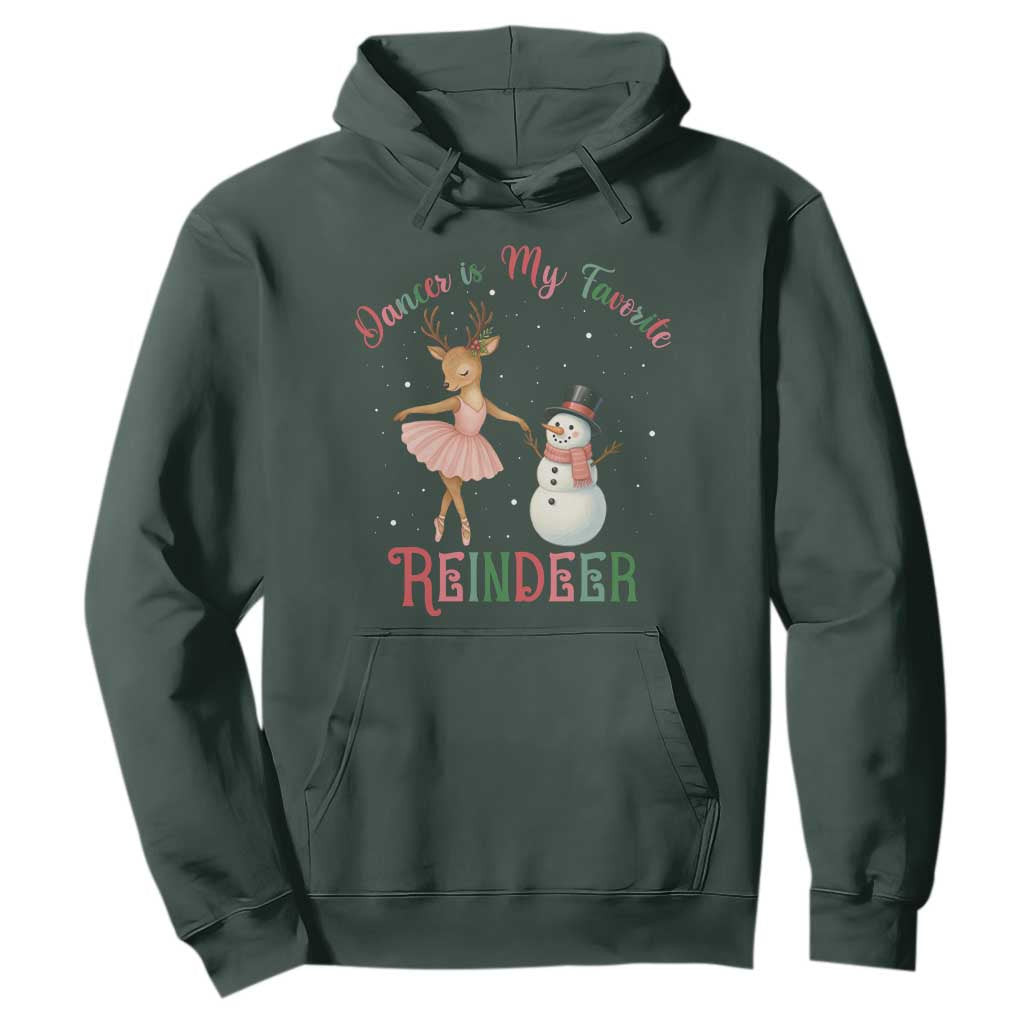 Christmas Ballet Reindeer Hoodie Dancer Is My Favorite Reindeer Gift TS12 Dark Forest Green Print Your Wear