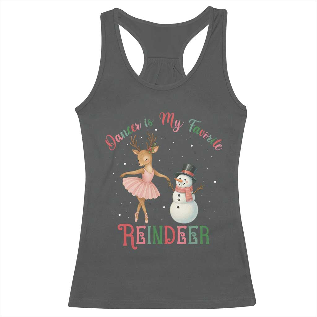 Christmas Ballet Reindeer Racerback Tank Top Dancer Is My Favorite Reindeer Gift TS12 Dark Heather Print Your Wear
