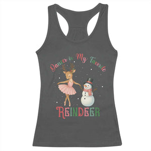 Christmas Ballet Reindeer Racerback Tank Top Dancer Is My Favorite Reindeer Gift TS12 Dark Heather Print Your Wear