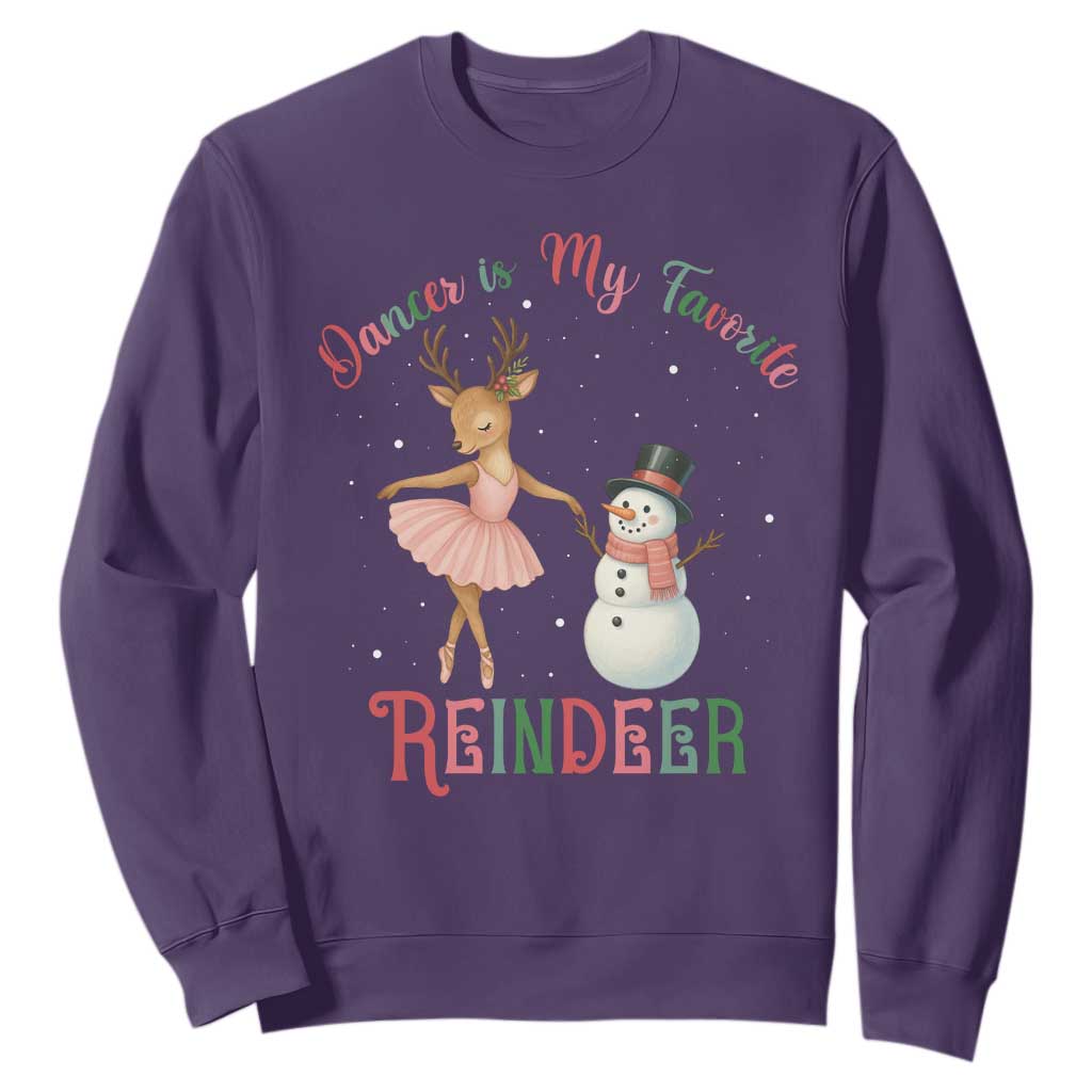 Christmas Ballet Reindeer Sweatshirt Dancer Is My Favorite Reindeer Gift TS12 Purple Print Your Wear
