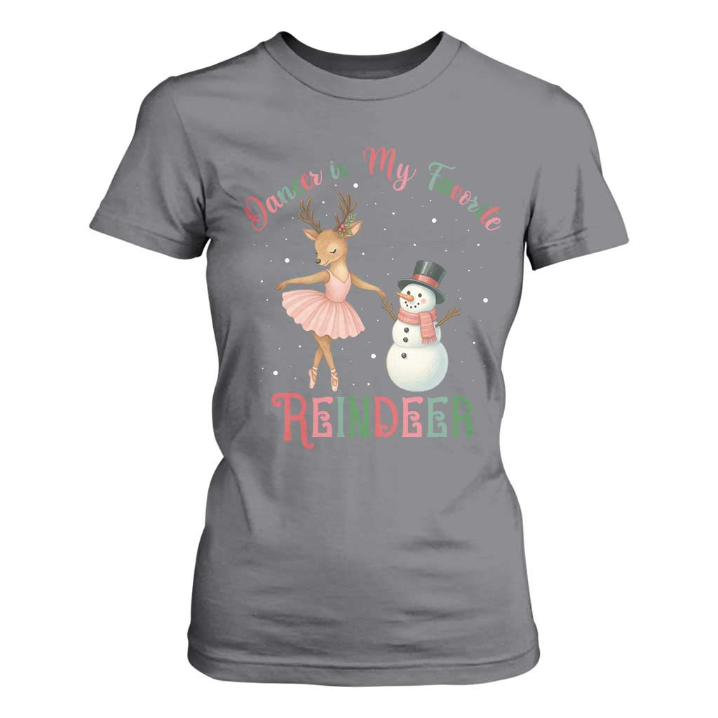 Christmas Ballet Reindeer T Shirt For Women Dancer Is My Favorite Reindeer Gift TS12 Charcoal Print Your Wear