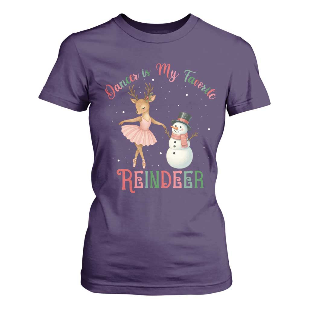 Christmas Ballet Reindeer T Shirt For Women Dancer Is My Favorite Reindeer Gift TS12 Purple Print Your Wear